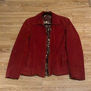 COLEBROOK vintage red velvet zip up size medium